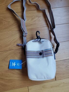 Adidas Cream Crossbody with Multicolor Woven Strap